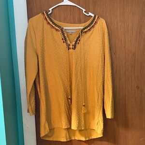 Daniel Rainn Mustard Embroidered Tunic